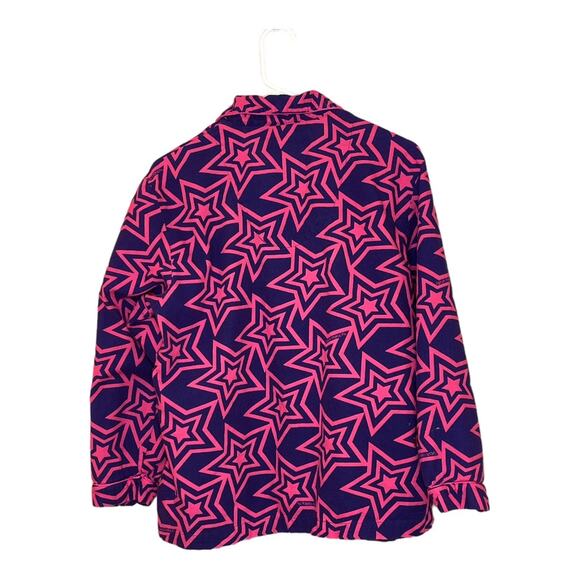 Vintage Victoria's Secret Stars Hot Pink & Blue 2 Piece Pajama Set Size Medium - Picture 4 of 6